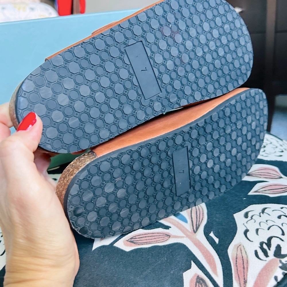 Brother Vellies Greg Shoe Whiskey Brown Leather Clog Faux Fur Size 7 - Picture 8 of 10